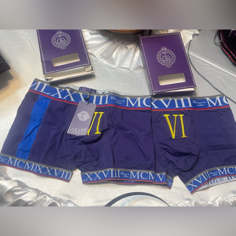 Fagnidi Heritage boxer brief underwear Men’s Medium VI Roman number 6 Set of 2